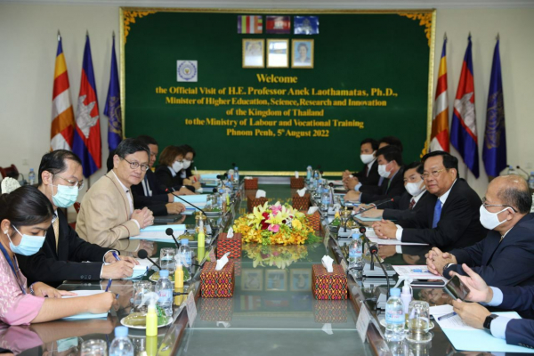 កម្ពុជា-ថៃ នឹងបង្កើនកិច្ចសហប្រតិបត្តិការលើវិស័យ អប់រំបណ្តុះបណ្តាលបច្ចេកទេស និងវិជ្ជាជីវ: