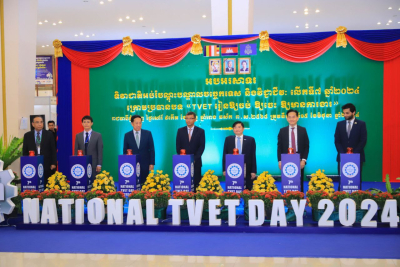 ទិវាជាតិអប់រំបណ្តុះបណ្តាលបច្ចេកទេស និងវិជ្ជាជីវ:លើកទី៧ បើកជាផ្លូវការក្រោមប្រធានបទ «TVET រៀនឱ្យចប់ ឱ្យចេះ ឱ្យមានការងារ»